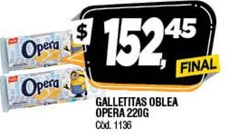 Supermercados Yaguar Galletitas Oblea Opera 220g oferta