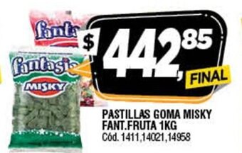Supermercados Yaguar Pastillas Goma Misky Fant.Fruta 1kg oferta