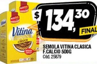 Supermercados Yaguar Semola Vitina Clasica F.Calcio 500g oferta
