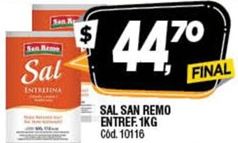 Supermercados Yaguar Sal San Remo Entref. 1kg oferta