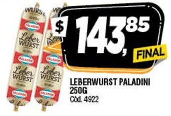 Supermercados Yaguar Leberwurst Paladini 250g oferta
