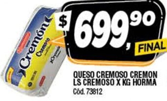 Supermercados Yaguar Queso Cremoso Cremon LS Cremoso x Kg Horma oferta