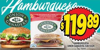 Supermercados Yaguar Hamburguesa Union Ganadera 2un 55gr oferta