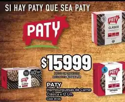 Diarco Paty - hamburguesas de carne clásica x 12 un. cód: 8146 oferta