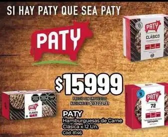 Diarco Paty - hamburguesas de carne clásica x 12 un. cód: 8146 oferta
