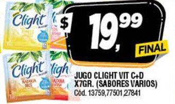 Supermercados Yaguar Jugo Clight Vit C+D x 7gr. oferta