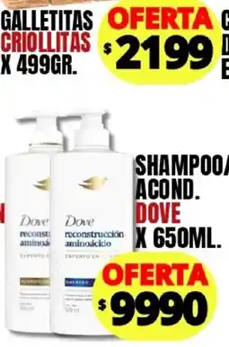 Supermercados Mariano Max Dove shampoo acondicionador oferta