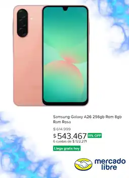 Mercado Libre Samsung Galaxy A26 256gb Rom 8gb Ram Rosa oferta