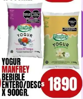 Supermercados Mariano Max Manfrey yogur bebible entero/descs oferta