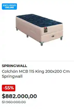 Easy Springwall colchón mcb 115 king oferta