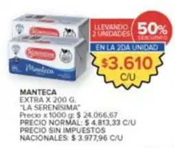 Carrefour La serenisima manteca oferta