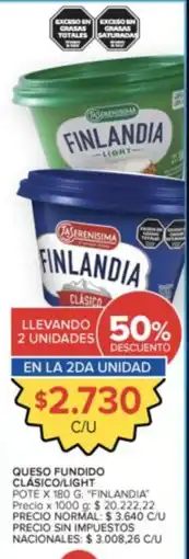Carrefour Finlandia queso fundido clásico/light oferta