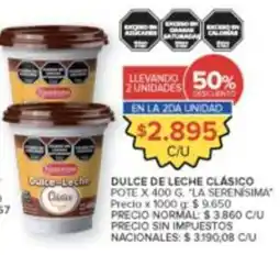 Carrefour La serenisima dulce de leche clasico oferta