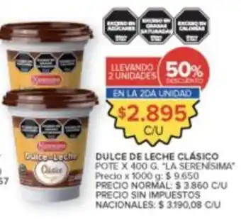 Carrefour La serenisima dulce de leche clasico oferta