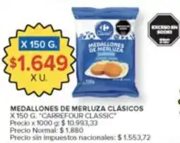Carrefour Carrefour classic medallones de merluza clásicos oferta