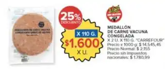 Carrefour Carrefour medallón de carne vacuna congelada oferta