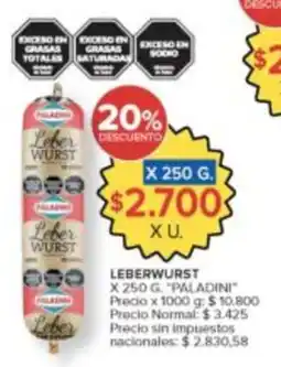 Carrefour Paladini leberwurst oferta