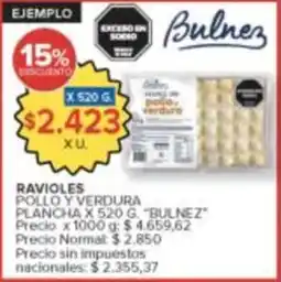 Carrefour Bulnez ravioles pollo y verdura oferta