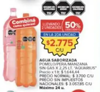 Aquarius agua saborizada pomelo/pera/manzana