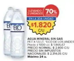 Carrefour Eco agua mineral sin gas oferta