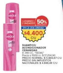 Carrefour Sedal shampoo acondicionador ceramidas oferta