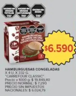 Carrefour Carrefour classic hamburguesas congeladas oferta