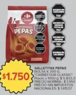 Carrefour Carrefour classic galletitas pepas oferta