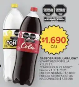 Carrefour Carrefour classic gaseosa regular/light oferta