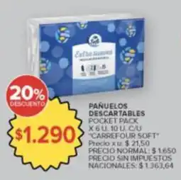 Carrefour Carrefour soft pañuelos descartables pocket pack oferta