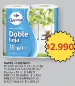 Carrefour Carrefour essential papel higienico doble hoja oferta
