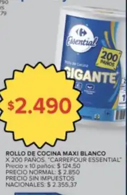 Carrefour Carrefour essential rollo de cocina maxi blanco oferta