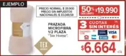 Carrefour Tex home frazada microfibra 1/2 plaza oferta