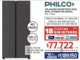 Carrefour Philco heladera sidebyside inox oferta