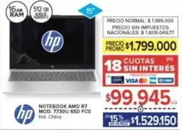 Carrefour Hp notebook amd r7 oferta