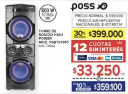 Carrefour Poss torre de sonido high power oferta