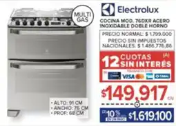 Carrefour Electrolux cocina mod. 76DXR acero inoxidable doble horno oferta