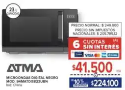Carrefour Atma microondas digital negro oferta
