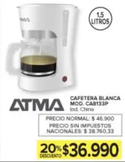 Carrefour Atma cafetera blanca oferta