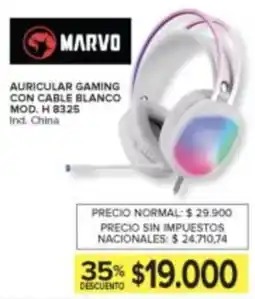 Carrefour Marvo auricular gaming con cable blanco oferta