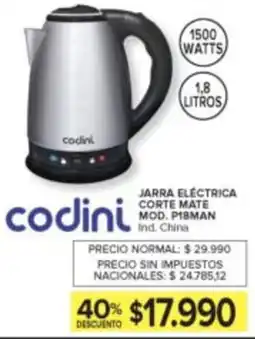 Carrefour Codini jarra eléctrica corte mate oferta