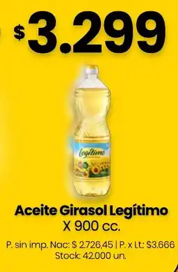 Changomas Legítimo aceite girasol oferta
