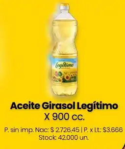 Changomas Legítimo aceite girasol oferta