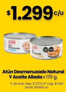 Changomas Aliada atún desmenuzado natural y aceite oferta