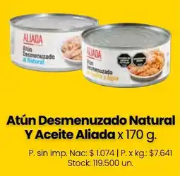 Changomas Aliada atún desmenuzado natural y aceite oferta