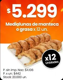 Changomas Medialunas de manteca o grasa oferta