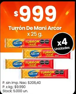 Changomas Arcor turrón de maní oferta