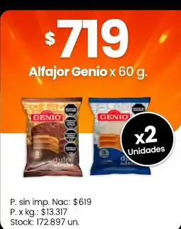 Changomas Genio alfajor oferta