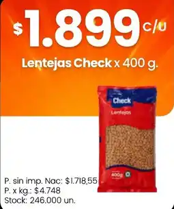 Changomas Check lentejas oferta