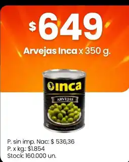 Changomas Inca arvejas oferta