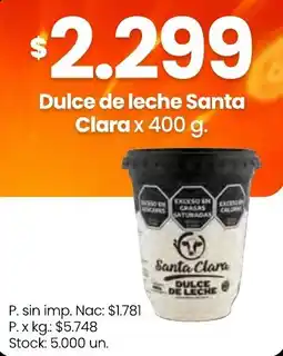 Changomas Santa clara dulce de leche oferta